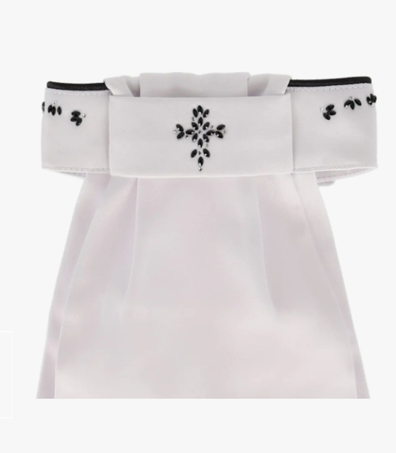 PLASTRON IN RASO CON STRASS BLACK Cravatte & Plastron 